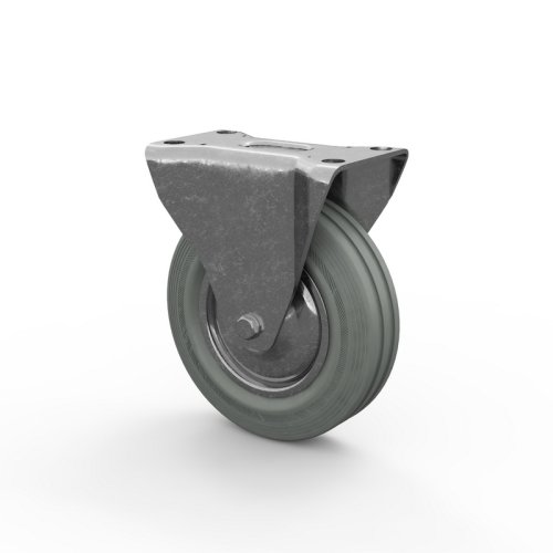 Промышленное колесо неповоротное ⌀200 мм - серая резина