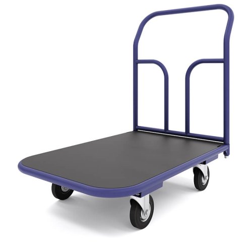 Тележка платформенная с резиновым покрытием ТПР 1 (500x800 мм, колеса черная резина 125 мм)