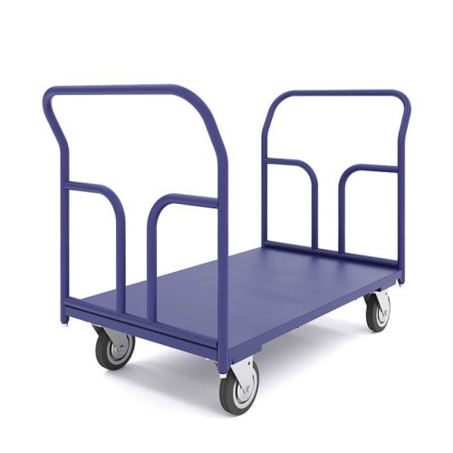 Тележка платформенная ТПД 4 (г/п 550 кг, 600x1200 мм, колеса черная резина 200 мм)