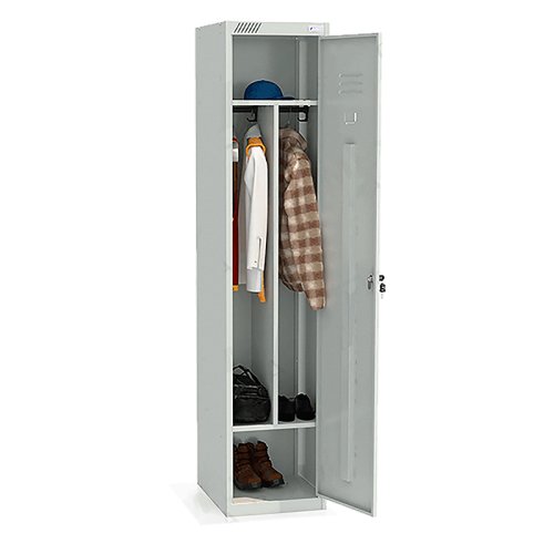 Шкаф металлический для одежды ШРС 11-400 с перегородкой (1850x400x500) разборный