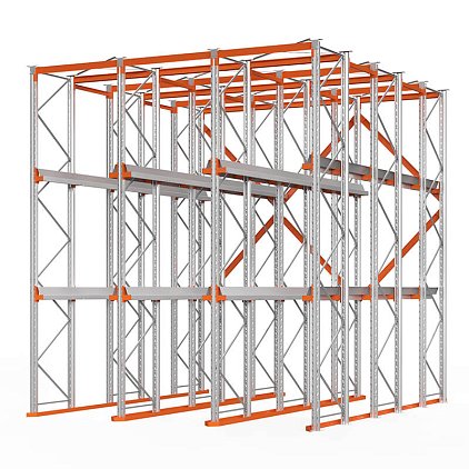 Стеллаж набивной паллетный (5000х4540х4000 мм), 3 линии, 3 яруса
