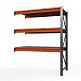 Секция приставная стеллажа металлического Оптима, 2000x1250x785 мм. Ярусы: 3 шт. метал. – изображение №1